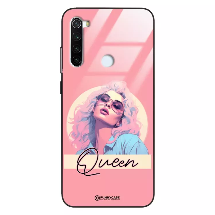 Etui Black Case Glass Hipster Babe do XIAOMI REDMI NOTE 8T Glamour Queen ST_HIB100