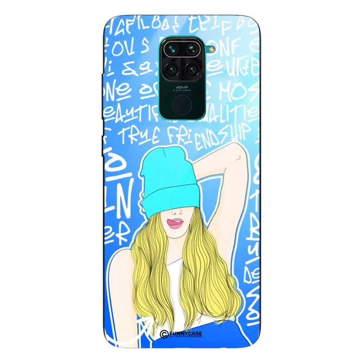 Etui Black Case Glass Hipster Babe do XIAOMI REDMI 10X 4G Girl Power ST_HIB113