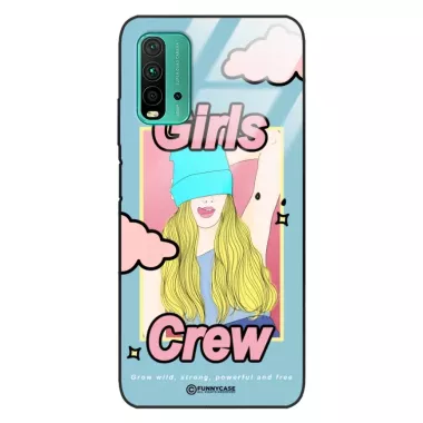 Etui Black Case Glass Hipster Babe do XIAOMI REDMI 9 POWER Girl Power Pop Art. ST_HIB115