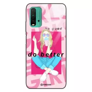 Etui Black Case Glass Hipster Babe do XIAOMI REDMI 9T Styl Fashion ST_HIB117