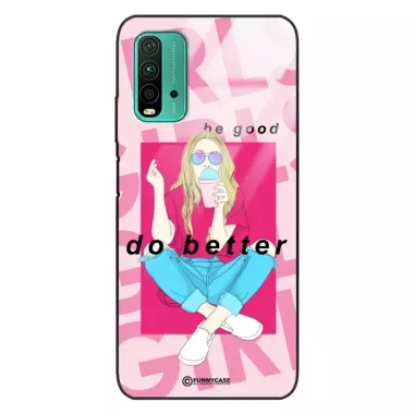 Etui Black Case Glass Hipster Babe do XIAOMI REDMI 9T Styl Fashion ST_HIB117