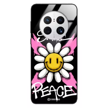 Etui Black Case Glass Rebel Zone do HUAWEI MATE 50 PRO Kwiat Peace ST_RZC105