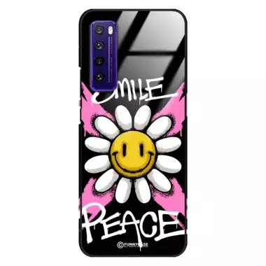 Etui Black Case Glass Rebel Zone do HUAWEI NOVA 7 Kwiat Peace ST_RZC105