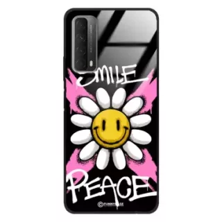 Etui Black Case Glass Rebel Zone do HUAWEI Y7a Kwiat Peace ST_RZC105