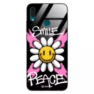 Etui Black Case Glass Rebel Zone do HUAWEI Y9 2019 Kwiat Peace ST_RZC105