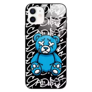 Etui Black Case Glass Rebel Zone do APPLE IPHONE 12 Miś Streetwear ST_RZC104