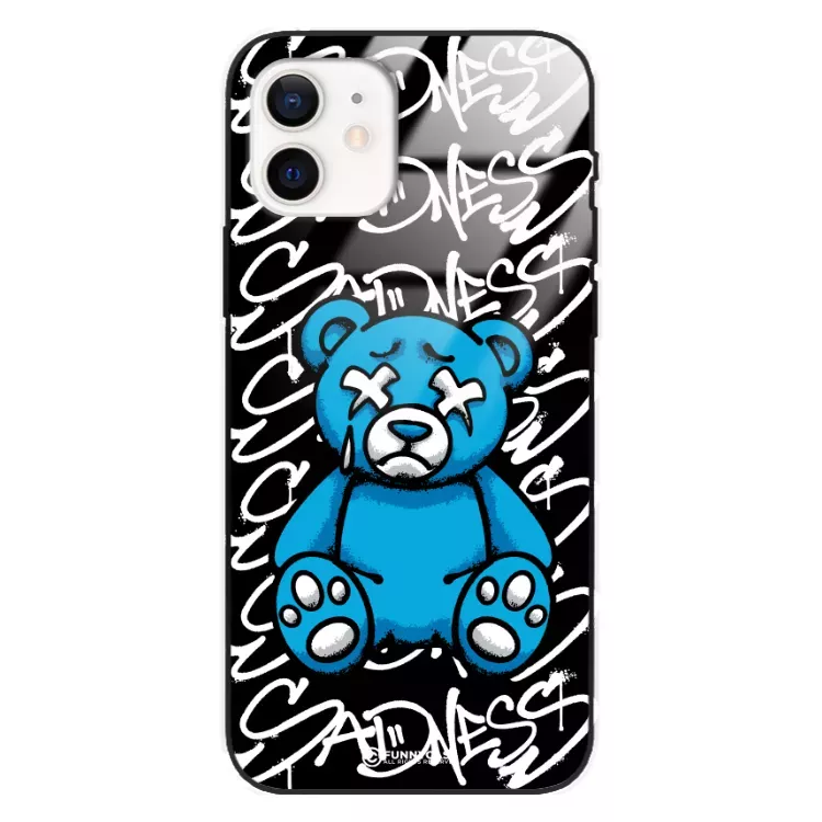 Etui Black Case Glass Rebel Zone do APPLE IPHONE 12 Miś Streetwear ST_RZC104