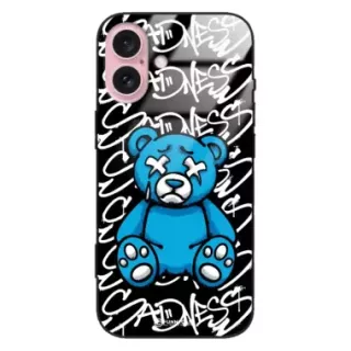 Etui Black Case Glass Rebel Zone do APPLE IPHONE 16 Miś Streetwear ST_RZC104
