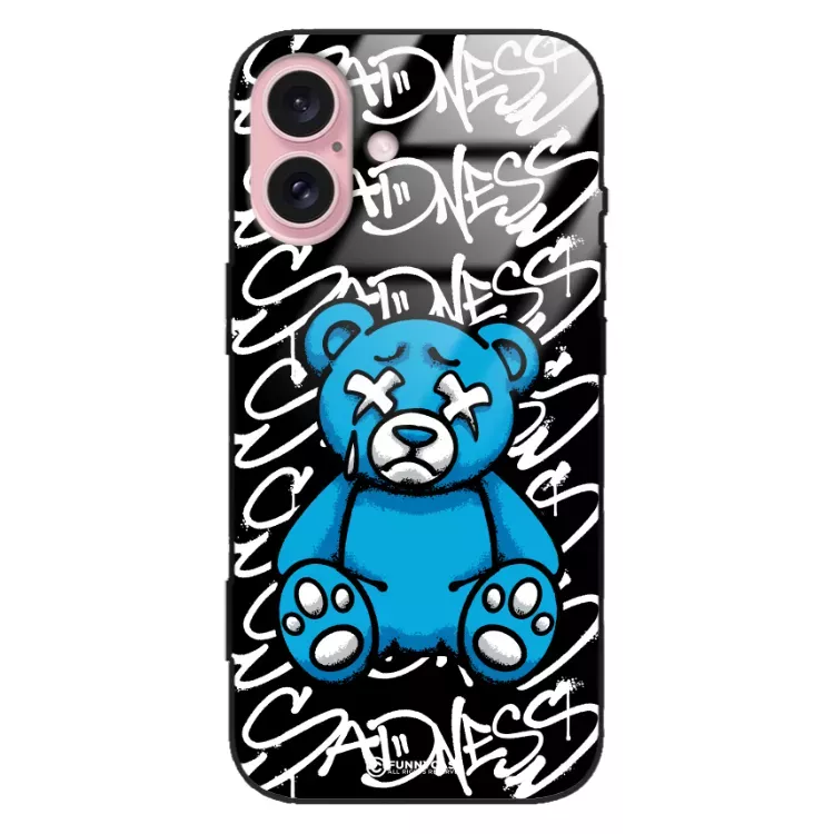 Etui Black Case Glass Rebel Zone do APPLE IPHONE 16 Miś Streetwear ST_RZC104