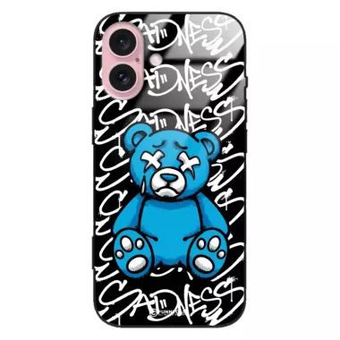 Etui Black Case Glass Rebel Zone do APPLE IPHONE 16 Miś Streetwear ST_RZC104