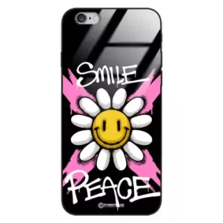 Etui Black Case Glass Rebel Zone do APPLE IPHONE 6 Kwiat Peace ST_RZC105