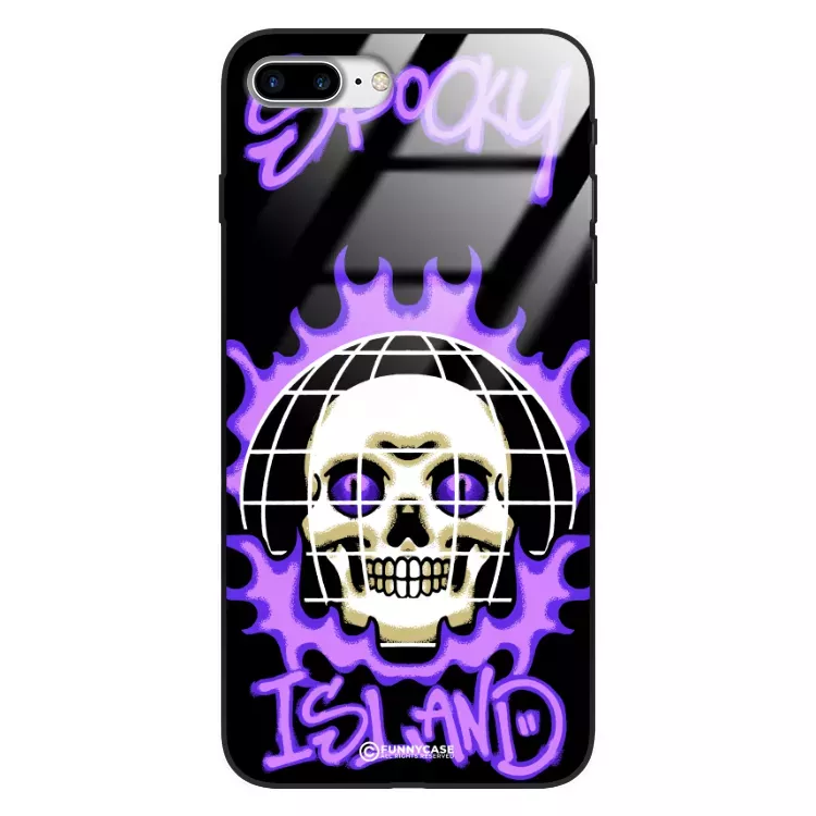 Etui Black Case Glass Rebel Zone do APPLE IPHONE 8 PLUS Spooky Island ST_RZC103
