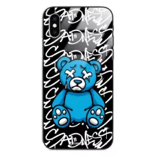 Etui Black Case Glass Rebel Zone do APPLE IPHONE X Miś Streetwear ST_RZC104