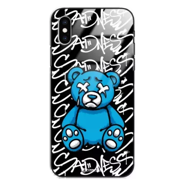 Etui Black Case Glass Rebel Zone do APPLE IPHONE X Miś Streetwear ST_RZC104