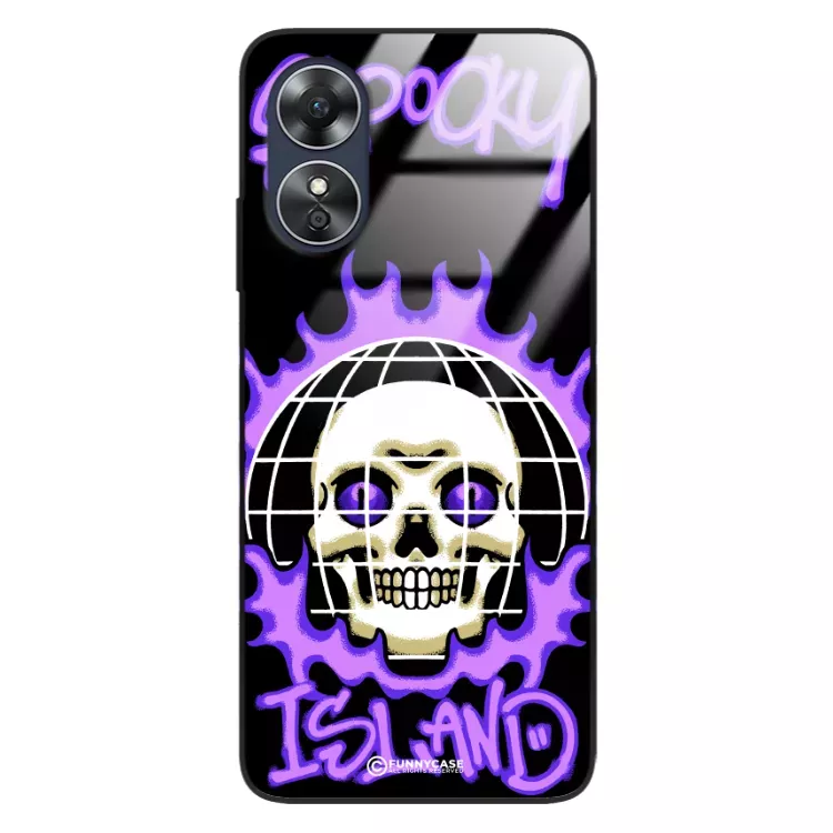 Etui Black Case Glass Rebel Zone do OPPO A17 Spooky Island ST_RZC103