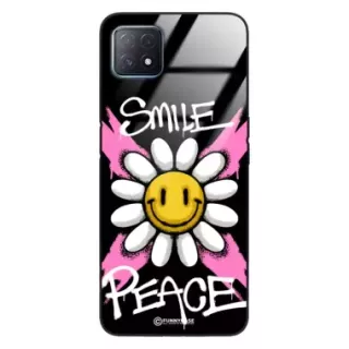 Etui Black Case Glass Rebel Zone do OPPO A72 5G Kwiat Peace ST_RZC105