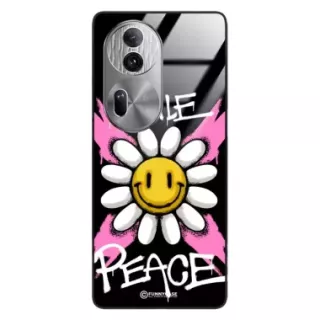 Etui Black Case Glass Rebel Zone do OPPO RENO 11 PRO 5G Kwiat Peace ST_RZC105