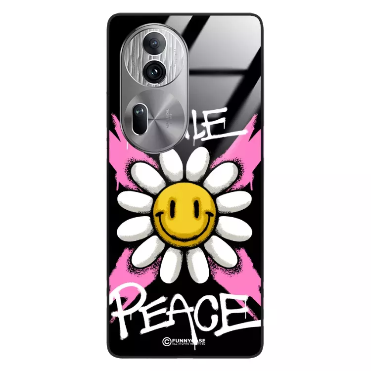 Etui Black Case Glass Rebel Zone do OPPO RENO 11 PRO 5G Kwiat Peace ST_RZC105