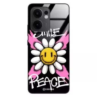 Etui Black Case Glass Rebel Zone do OPPO RENO 13F 4G Kwiat Peace ST_RZC105