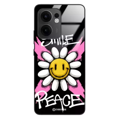 Etui Black Case Glass Rebel Zone do OPPO RENO 13F 4G Kwiat Peace ST_RZC105