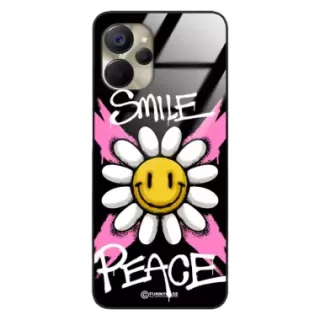 Etui Black Case Glass Rebel Zone do REALME 10 5G Kwiat Peace ST_RZC105