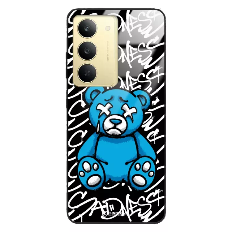 Etui Black Case Glass Rebel Zone do REALME V60 PRO Miś Streetwear ST_RZC104