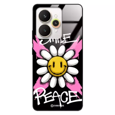 Etui Black Case Glass Rebel Zone do REALME 15 5G Kwiat Peace ST_RZC105