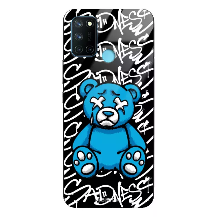 Etui Black Case Glass Rebel Zone do REALME C17 Miś Streetwear ST_RZC104