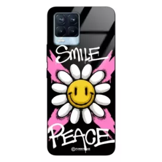Etui Black Case Glass Rebel Zone do REALME 8 Kwiat Peace ST_RZC105