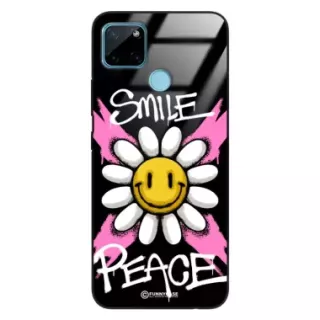 Etui Black Case Glass Rebel Zone do REALME C21Y Kwiat Peace ST_RZC105