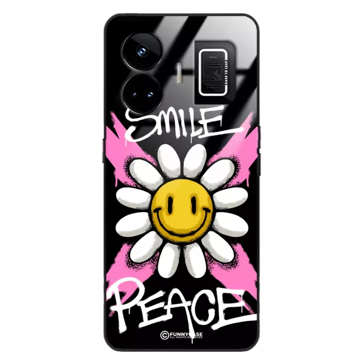 Etui Black Case Glass Rebel Zone do REALME GT NEO 5 Kwiat Peace ST_RZC105