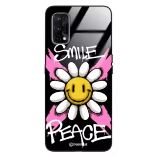 Etui Black Case Glass Rebel Zone do REALME X7 Kwiat Peace ST_RZC105