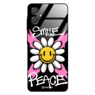 Etui Black Case Glass Rebel Zone do SAMSUNG A07 Kwiat Peace ST_RZC105