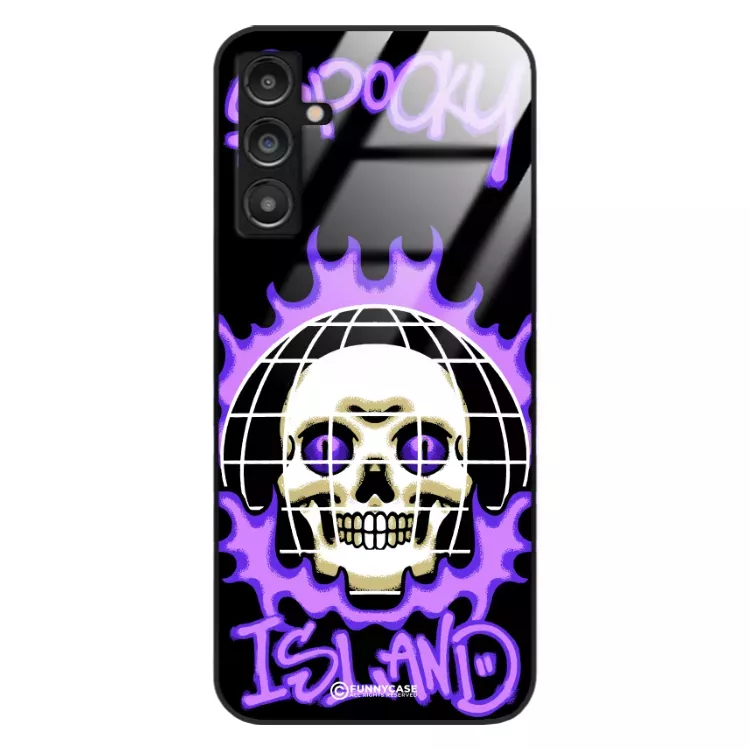 Etui Black Case Glass Rebel Zone do SAMSUNG A14 5G Spooky Island ST_RZC103