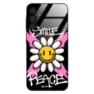 Etui Black Case Glass Rebel Zone do SAMSUNG A16 Kwiat Peace ST_RZC105