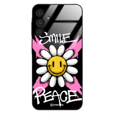 Etui Black Case Glass Rebel Zone do SAMSUNG A16 Kwiat Peace ST_RZC105
