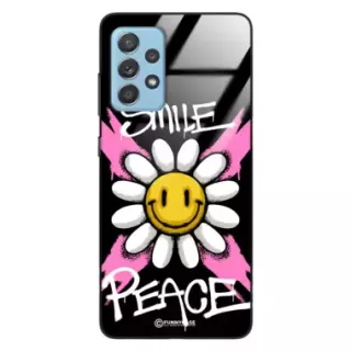 Etui Black Case Glass Rebel Zone do SAMSUNG A33 5G Kwiat Peace ST_RZC105