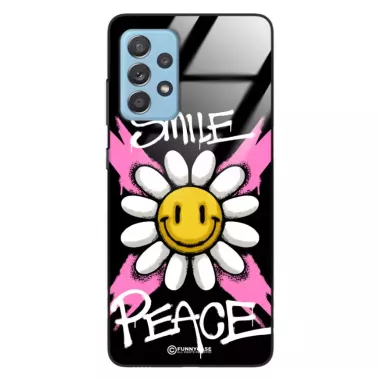 Etui Black Case Glass Rebel Zone do SAMSUNG A33 5G Kwiat Peace ST_RZC105