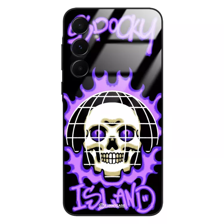 Etui Black Case Glass Rebel Zone do SAMSUNG A55 5G Spooky Island ST_RZC103