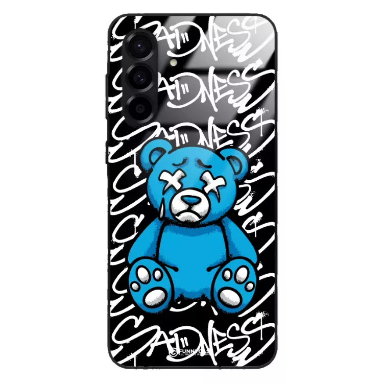 Etui Black Case Glass Rebel Zone do SAMSUNG A56 Miś Streetwear ST_RZC104