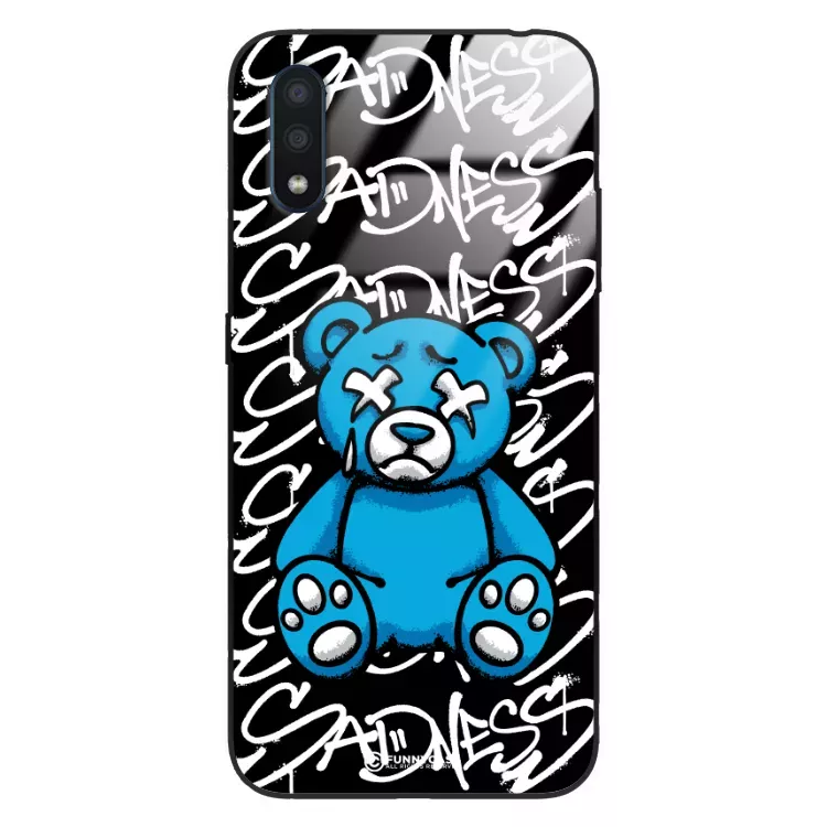 Etui Black Case Glass Rebel Zone do SAMSUNG A01 Miś Streetwear ST_RZC104