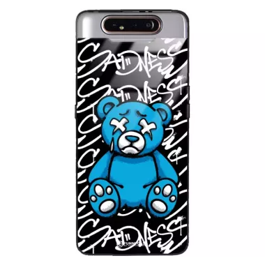 Etui Black Case Glass Rebel Zone do SAMSUNG A80 Miś Streetwear ST_RZC104