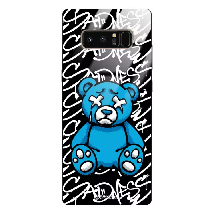 Etui Black Case Glass Rebel Zone do SAMSUNG NOTE 8 Miś Streetwear ST_RZC104