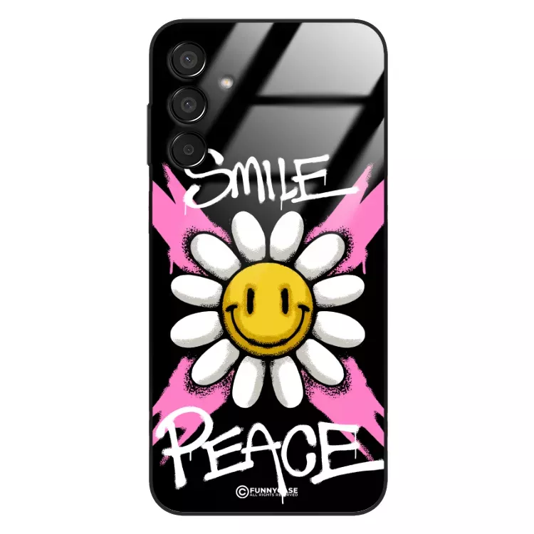 Etui Black Case Glass Rebel Zone do SAMSUNG M15 5G Kwiat Peace ST_RZC105