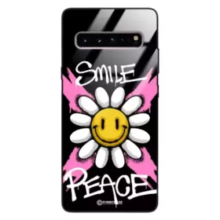 Etui Black Case Glass Rebel Zone do SAMSUNG S10 5G Kwiat Peace ST_RZC105