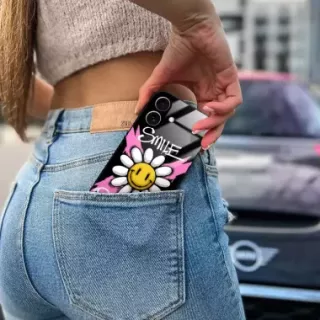 Etui Black Case Glass Rebel Zone do SAMSUNG S10 5G Kwiat Peace ST_RZC105