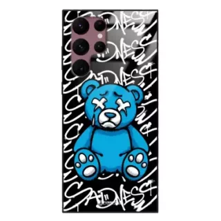 Etui Black Case Glass Rebel Zone do SAMSUNG S22 ULTRA Miś Streetwear ST_RZC104