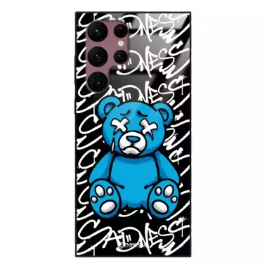 Etui Black Case Glass Rebel Zone do SAMSUNG S22 ULTRA Miś Streetwear ST_RZC104
