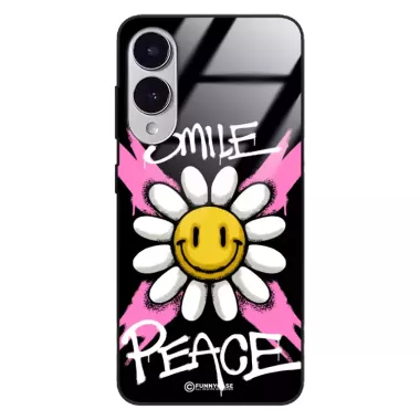 Etui Black Case Glass Rebel Zone do SAMSUNG S25 EDGE Kwiat Peace ST_RZC105
