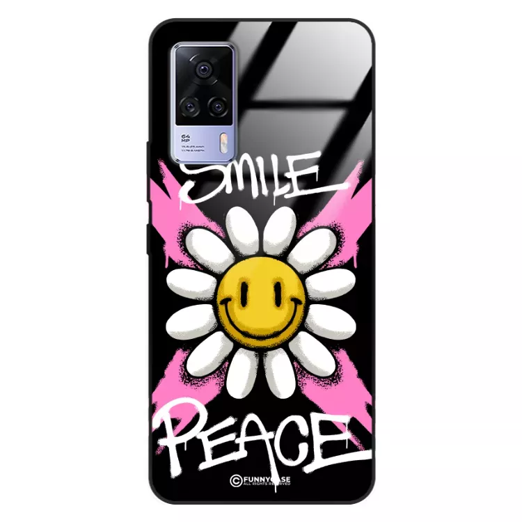 Etui Black Case Glass Rebel Zone do VIVO S9E Kwiat Peace ST_RZC105